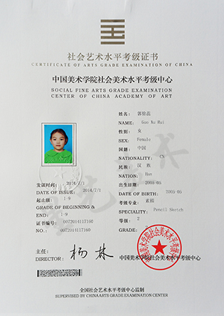 2014中国美术学院社会美术水平考级通过名单